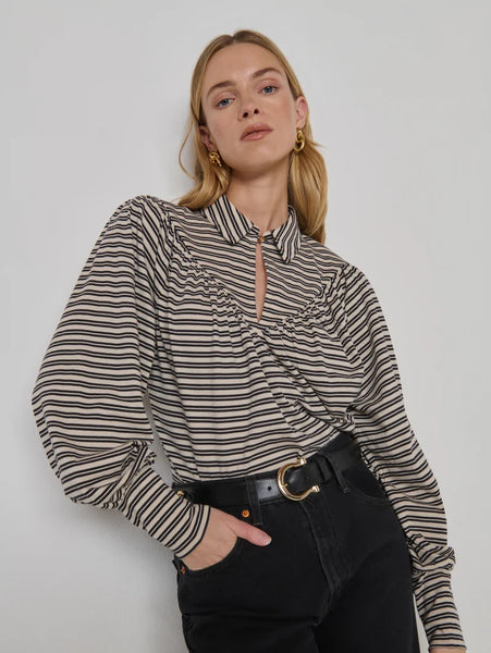 Jean Keyhole Top - Vintage Yarn Dye Stripe