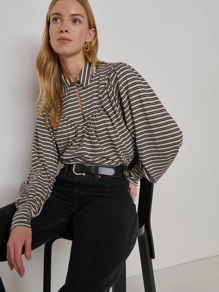 Jean Keyhole Top - Vintage Yarn Dye Stripe