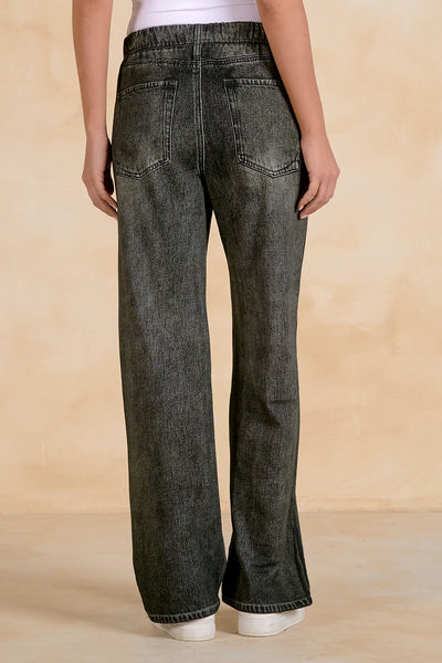 Faux Jean Track Pant - Charcoal