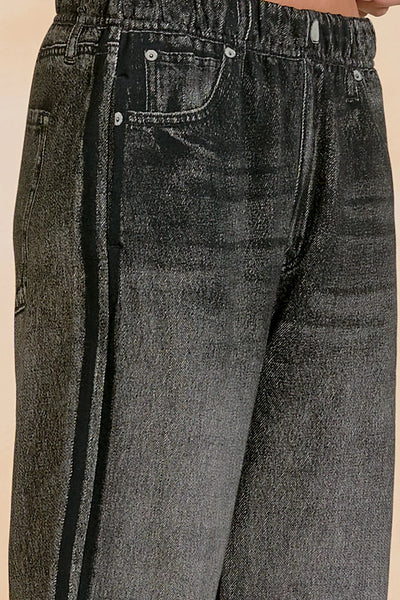 Faux Jean Track Pant - Charcoal