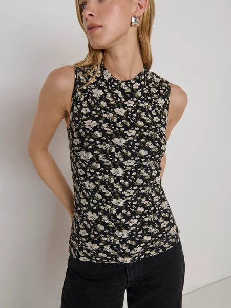 Joan Sleeveless Mock Neck Top - Layered Petals