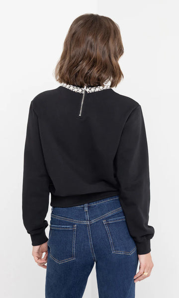 Jill Embellished Sweatshirt - Black