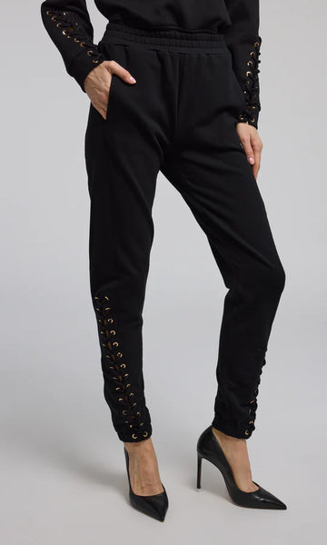 Caprice Lace-Up Sweatpants - Black