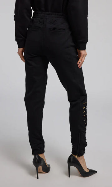 Caprice Lace-Up Sweatpants - Black