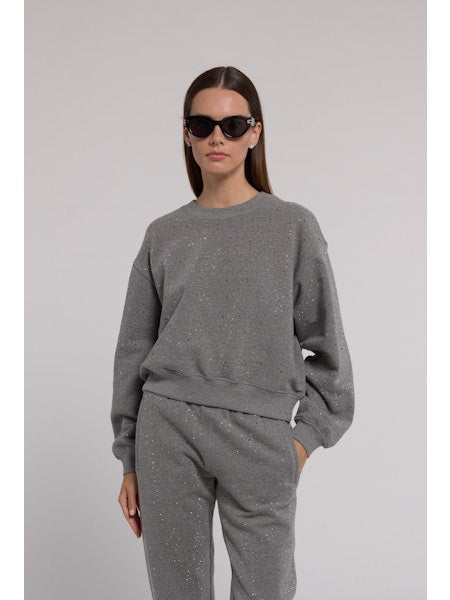 Colby Compact Crystal Sweatshirt - Grey/Hematite