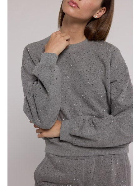 Colby Compact Crystal Sweatshirt - Grey/Hematite