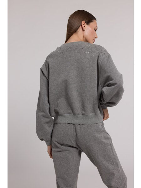 Colby Compact Crystal Sweatshirt - Grey/Hematite