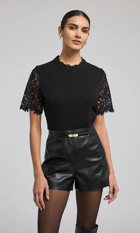 Ramona Lace Combo Top - Black