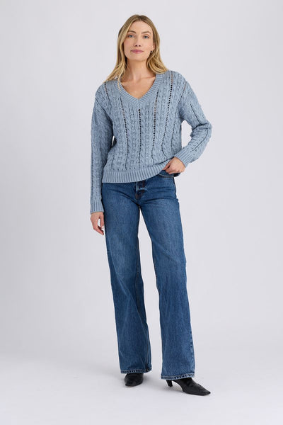 Cal V-Neck Pullover - Storm