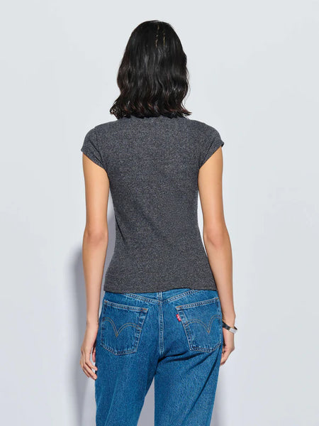 Katie Draped Top - Marled Grey