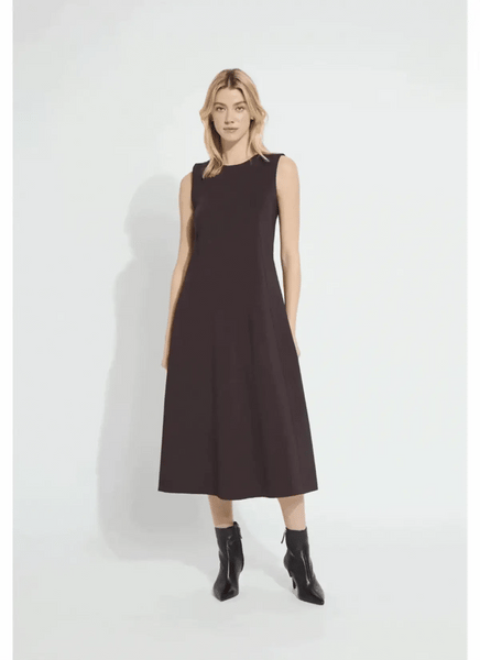 Maurelle Neoprene Seamed Dress - Double Espresso