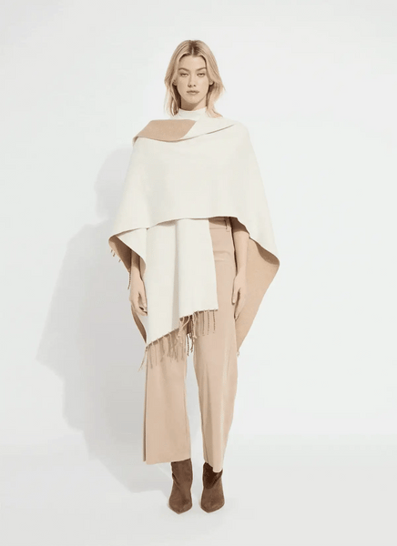Basilia Double Face Reversible Wrap -  Warm Biscuit/Buttercream