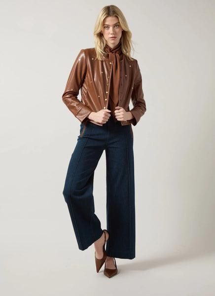 Angelica High Waist Pintuck Denim - Indigo