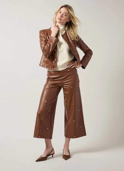 Luanne Studded Vegan Leather Palazzo - Harness
