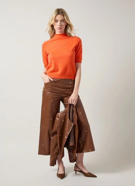 Delphina Short Sleeve Sweater - Spiced Flame