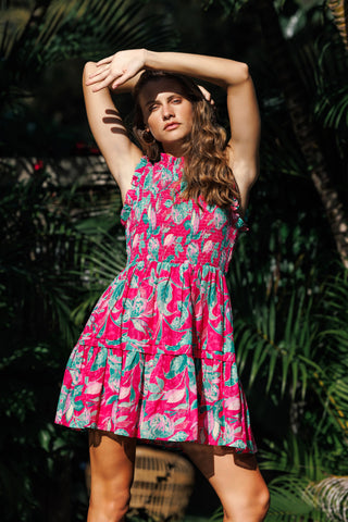 Kaylee Dress - Raspberry Floral