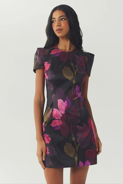 Bryce Dress - Black/Multi Watercolor
