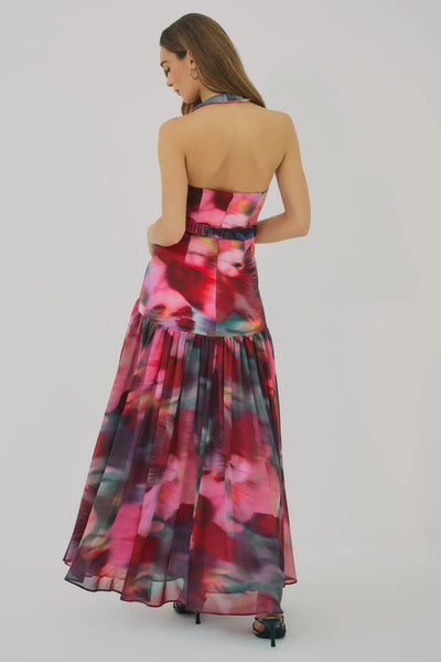 Aza Dress - Multi Blurred Orchids