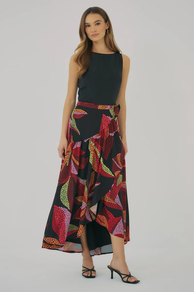 Vicky Skirt - Black/Multi Mosaic Tropical