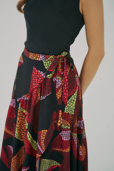 Vicky Skirt - Black/Multi Mosaic Tropical