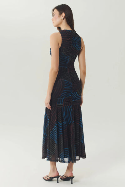 Julia Key Hole Maxi Dress - Black Multi