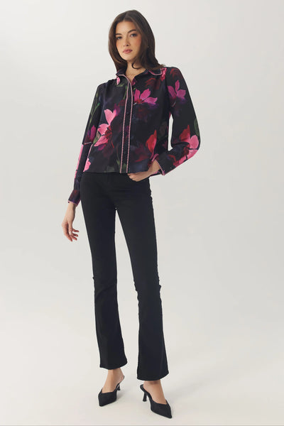 Kodie Top - Black/Multi Watercolor