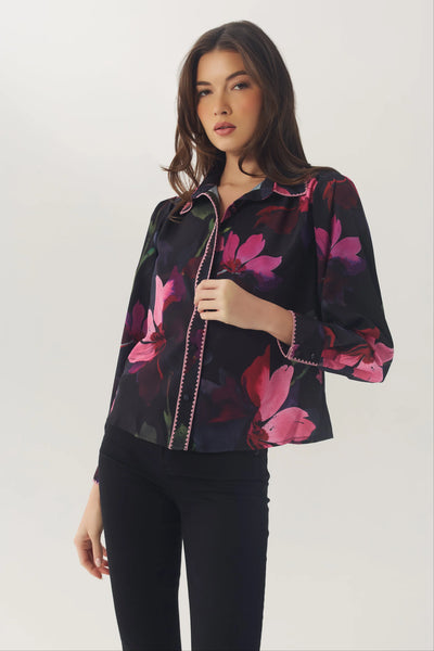 Kodie Top - Black/Multi Watercolor