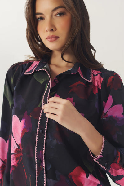 Kodie Top - Black/Multi Watercolor