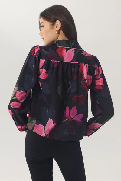 Kodie Top - Black/Multi Watercolor
