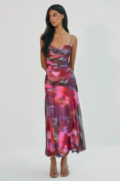 Lina Dress - Multi Blurred Orchids