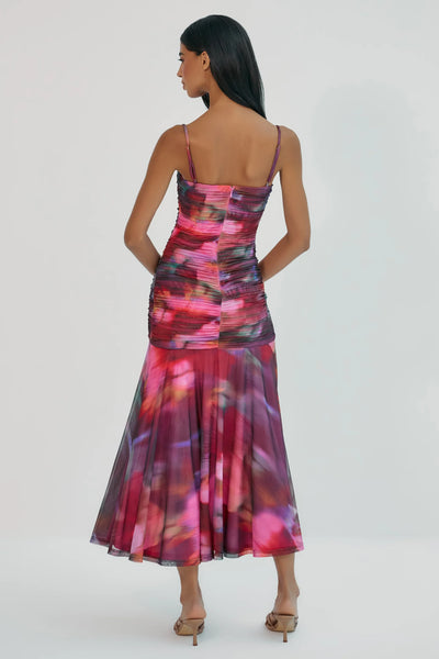 Lina Dress - Multi Blurred Orchids