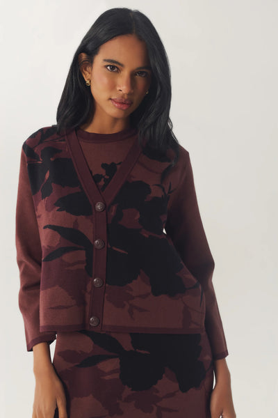 Brook Cardigan - Brown Black