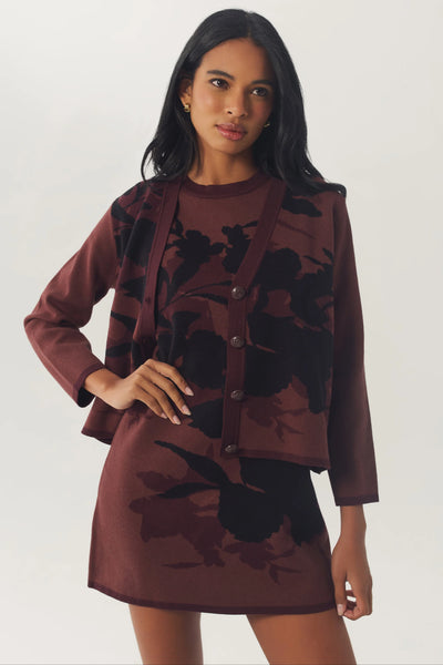 Brook Cardigan - Brown Black