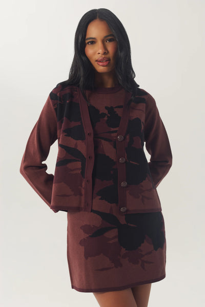 Brook Cardigan - Brown Black