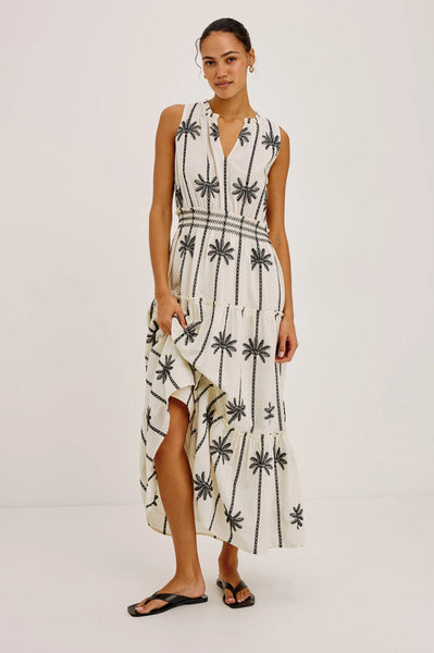 Loulou Dress - Embroidered Palms