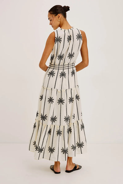 Loulou Dress - Embroidered Palms