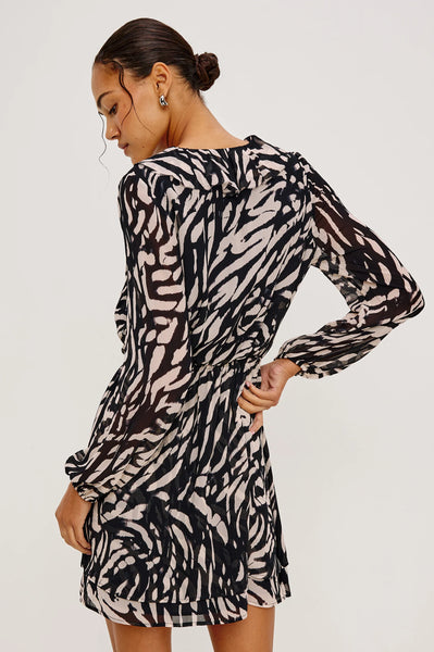 Lucresia Dress - Ivory Tiger Stripe