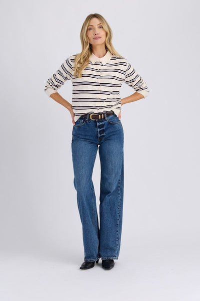 Millie Polo Cardigan - Cream