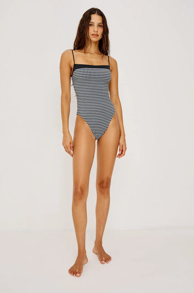 Marbella One Piece - Black White Gingham