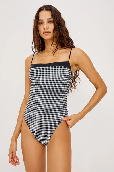 Marbella One Piece - Black White Gingham