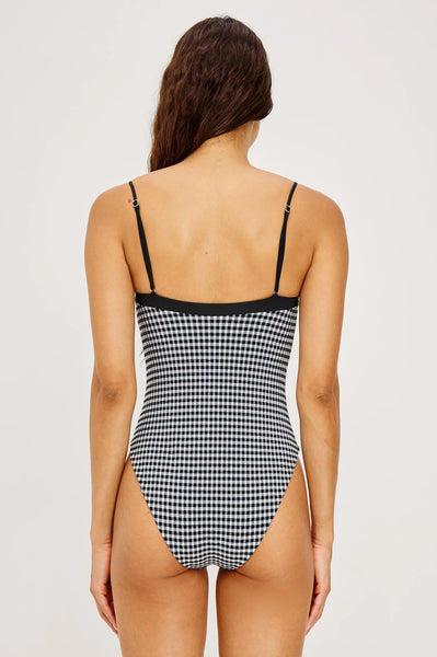 Marbella One Piece - Black White Gingham