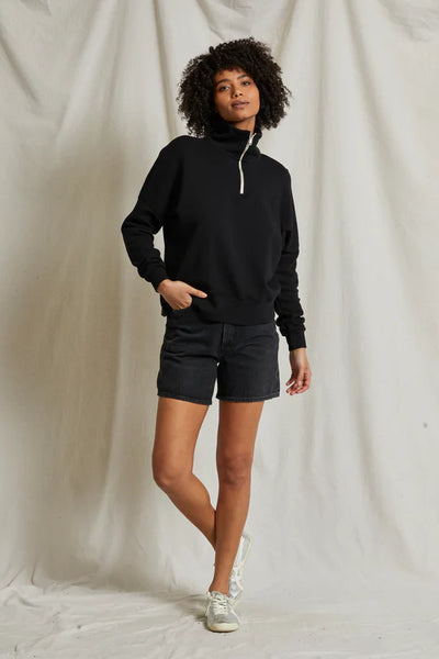 Maren French Terry Half Zip - True Black