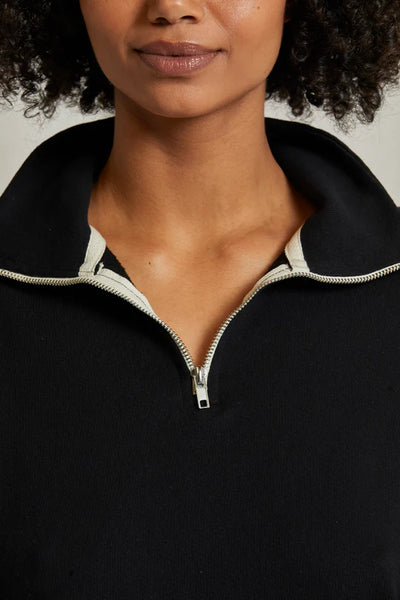 Maren French Terry Half Zip - True Black