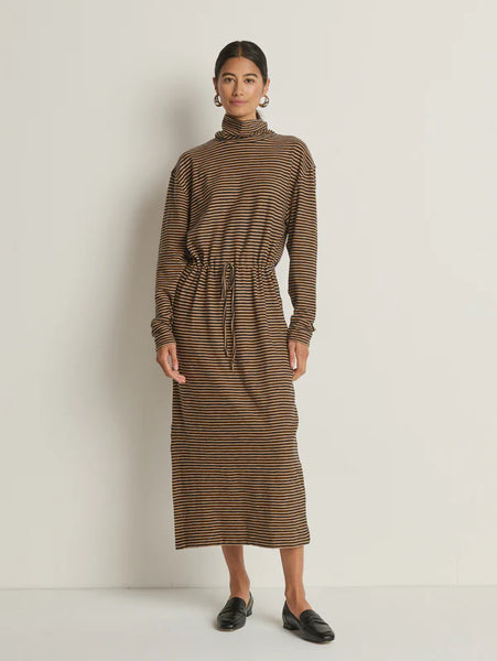 Mariel Dress - Mini Cocoa Stripe