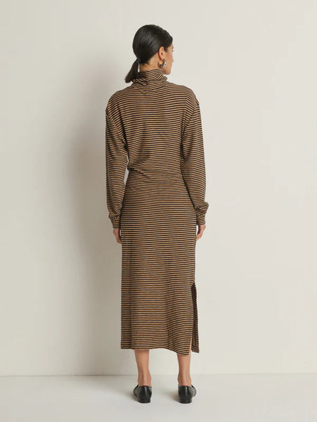 Mariel Dress - Mini Cocoa Stripe