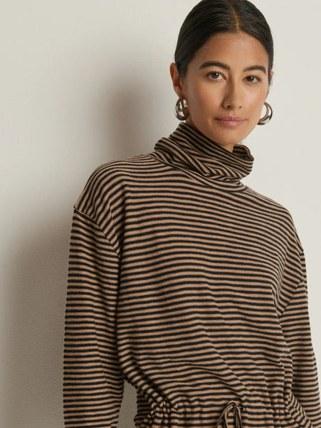 Mariel Dress - Mini Cocoa Stripe