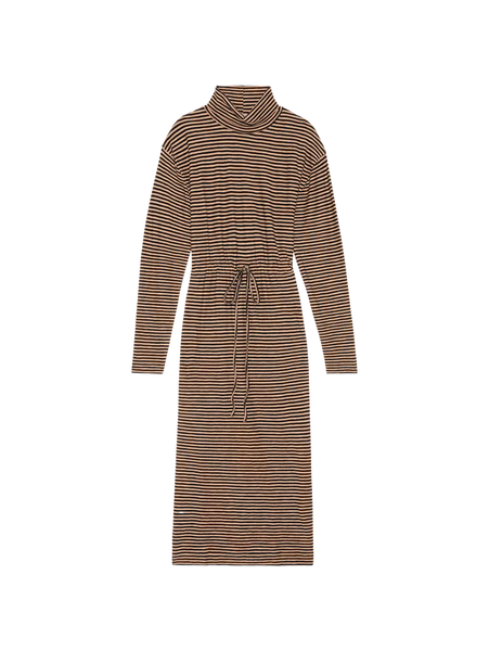 Mariel Dress - Mini Cocoa Stripe