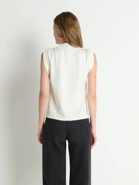 Mikka Buttoned Shoulder Tank - Porcelain