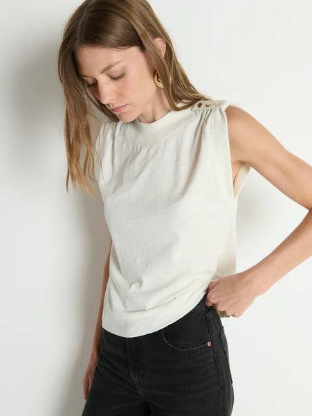 Mikka Buttoned Shoulder Tank - Night Sky