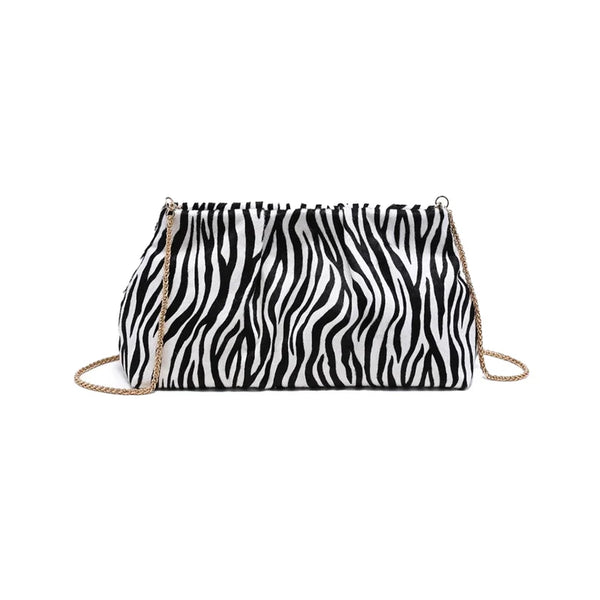 Elva Zebra Clutch - Black/White